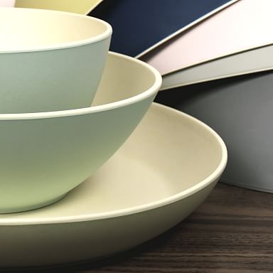 Organic Shaped Porcelain Bowls, White (Set of 6)