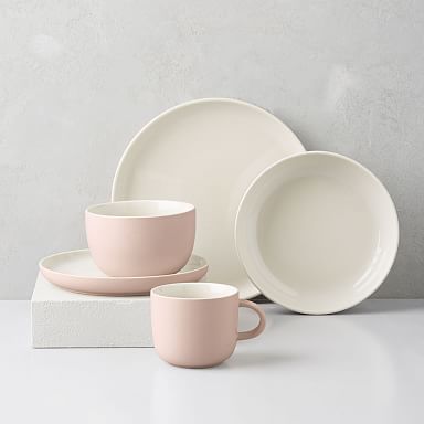 Textured Dinner Plates - White (Lines)
