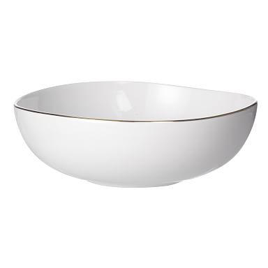 Organic Shaped Low Bowls, White - Set of 4