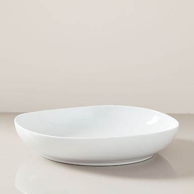 Organic Shaped Dinner Bowls - White (Set of 4)