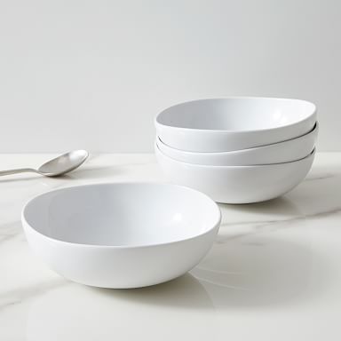 Organic Shaped Bowls, White - Set of 4