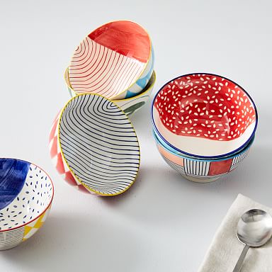 Hand-Painted Pattern Pop Bowls - Small