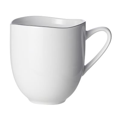 Organic Shaped Mugs - Silver Rimmed