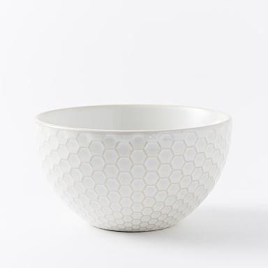 Textured Stoneware Bowls, White