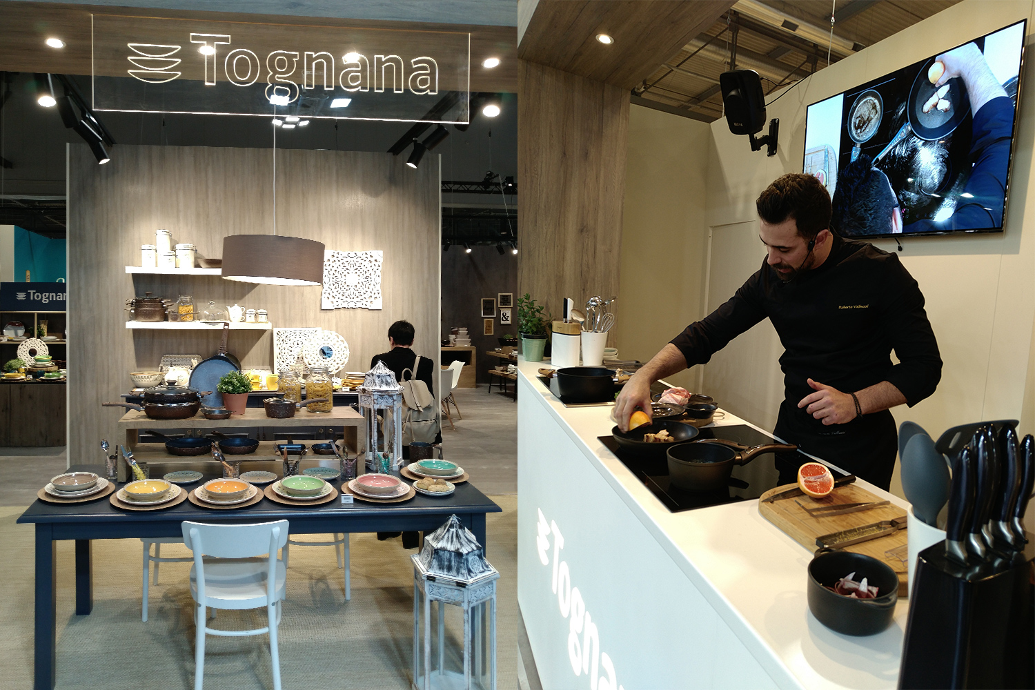 HOMI Milano 2019 - stand Huaci con cuoco Roberto Valbuzzi